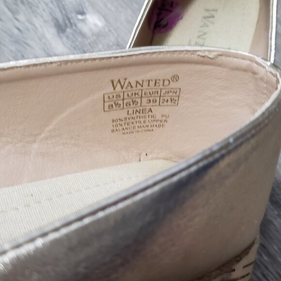 Wanted * Linea Gold Espadrilles * Sz 8.5 - Picture 7 of 9